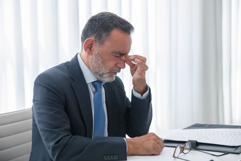 Stressed business owner